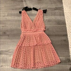 Self-portrait Sleeveless Organza Cutwork MiniDress